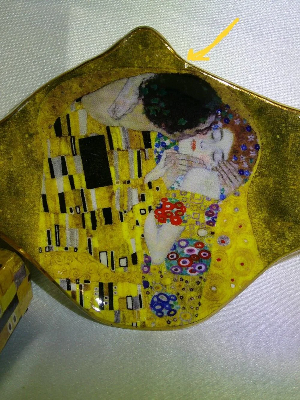 Gustav Klimt Painting The Kiss Tea Bag Holder from Belvedere Museum New in Box